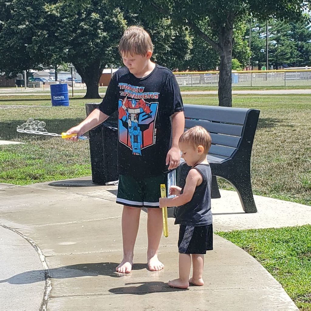 July 2025 PIP group connection photos from Arcola splash pad