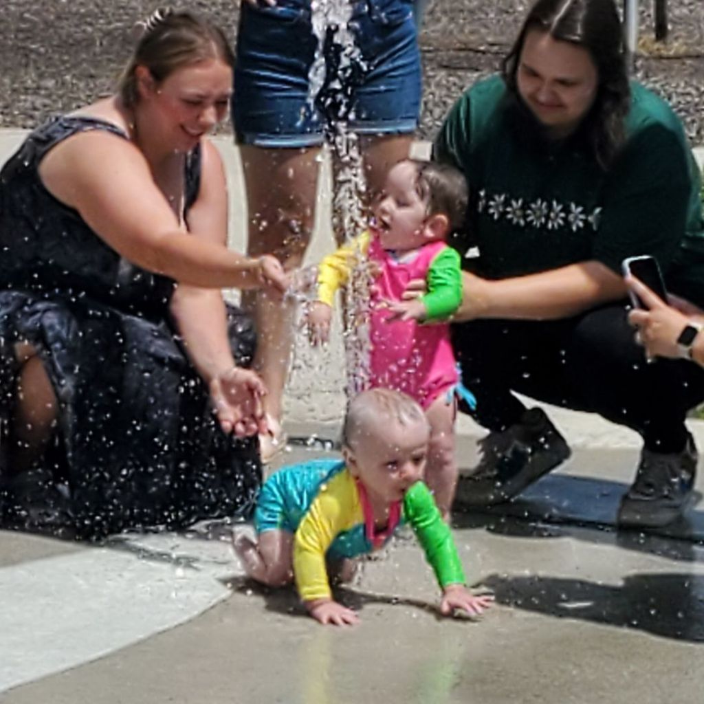 July 2025 PIP group connection photos from Arcola splash pad