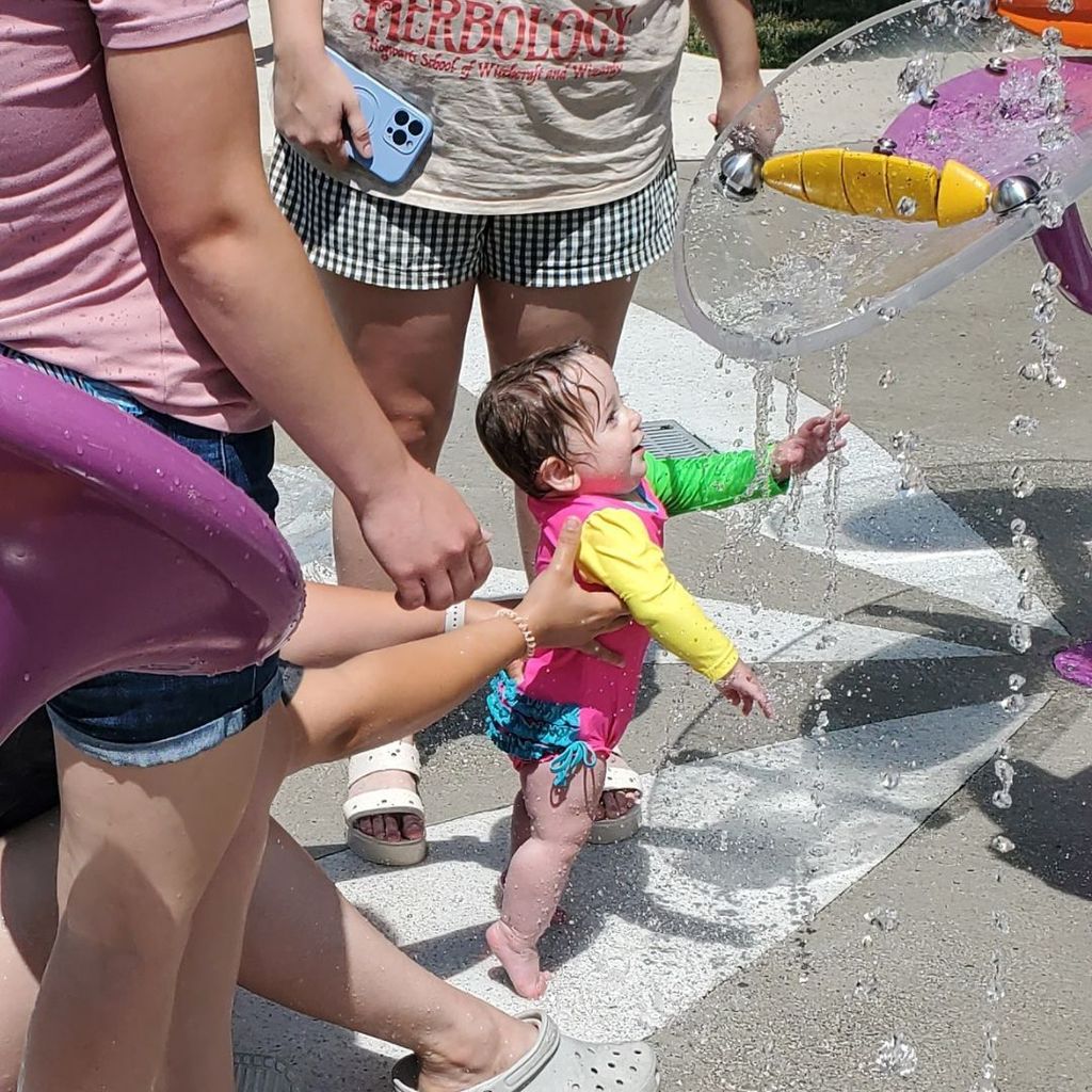 July 2025 PIP group connection photos from Arcola splash pad