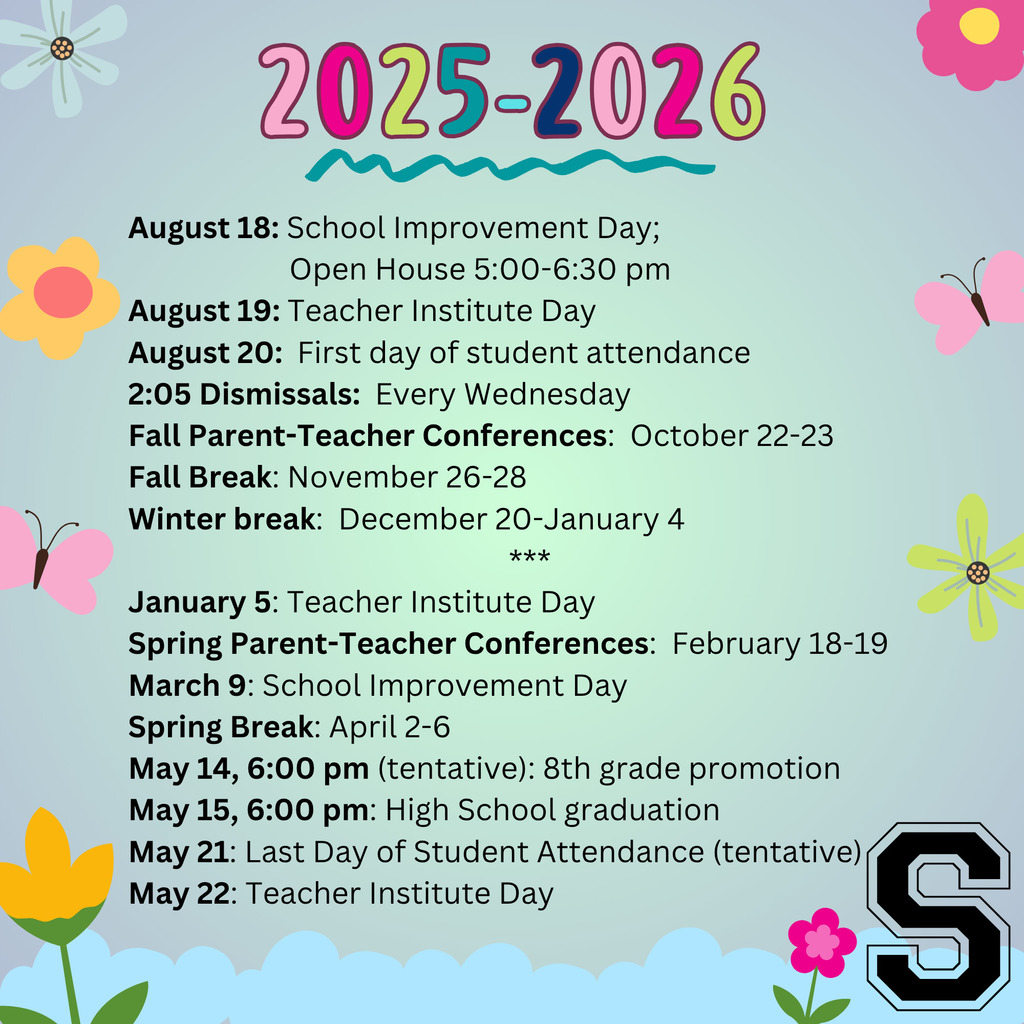important Shiloh dates for 2025-2026 school year