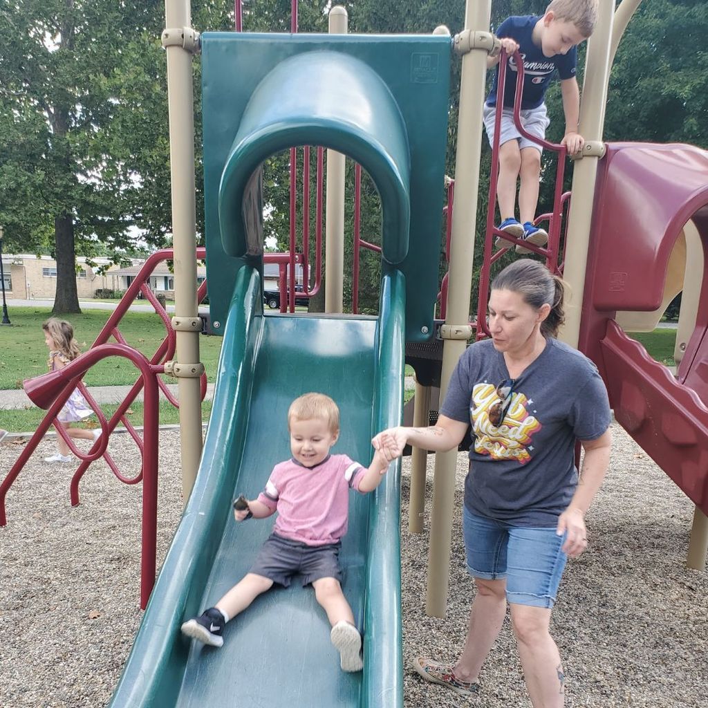 Families on playground during August 2025 partnership in parenting group connection