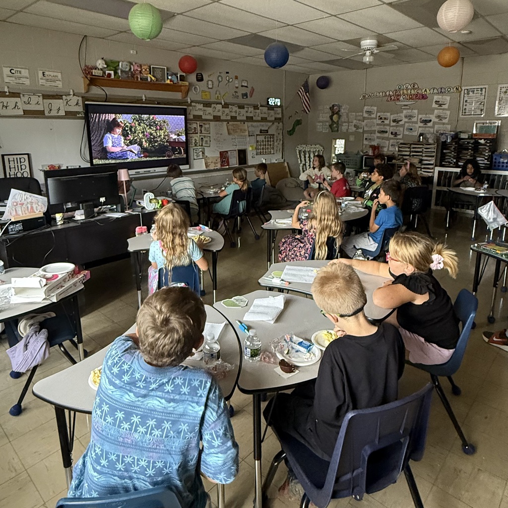 Mrs. Climaco's third-grade students celebrate finishing the book Matilda