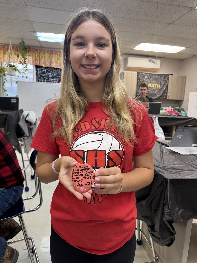 Mrs. Lorenzen's math and science students painting kindness rocks