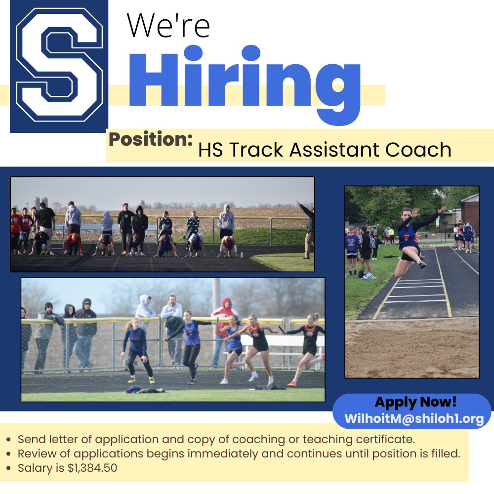 Position announcement for HS track assistant coach