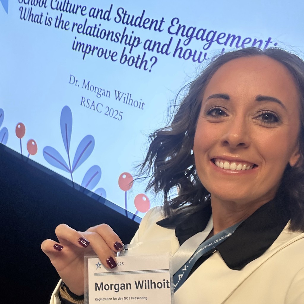 Dr. Wilhoit getting ready to present at the Raising Student Achievement Conference