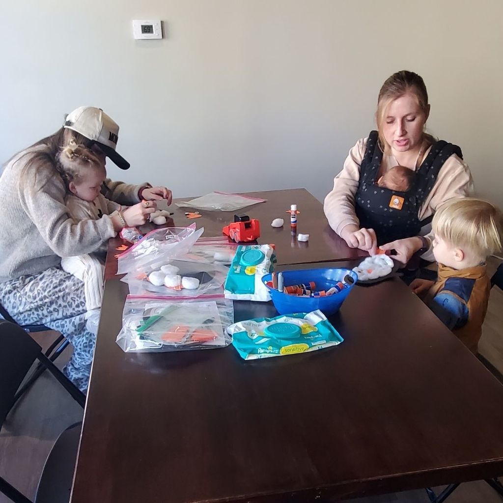 PIP group connection photos of children and families at Hometown Grounds in Tuscola in January of 2026