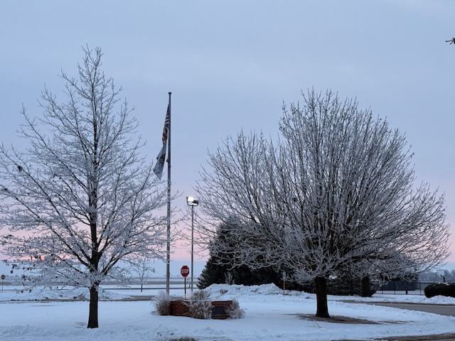 Sunrise freezing fog photograph by Julia North