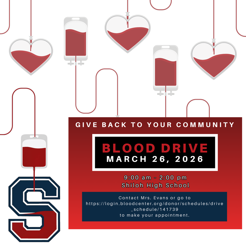 Blood drive at Shiloh on March 26, 2026 from 9:00 am to 2:00 pm
