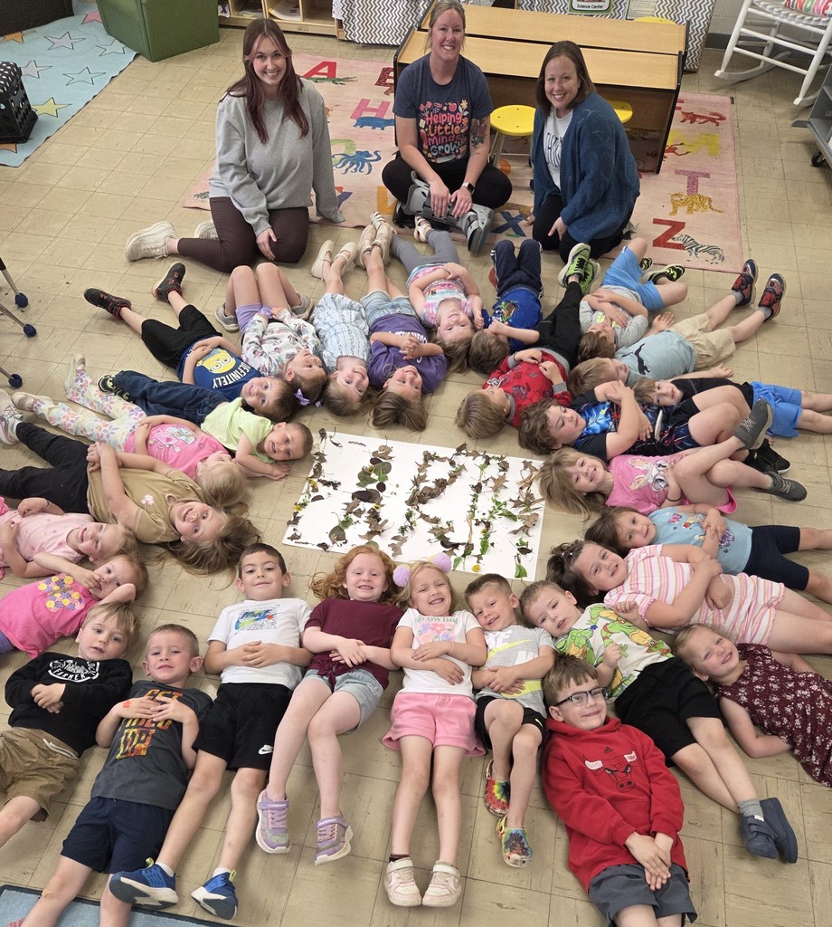 Shiloh Prekindergarten students using nature to craft for Earth Day 2026