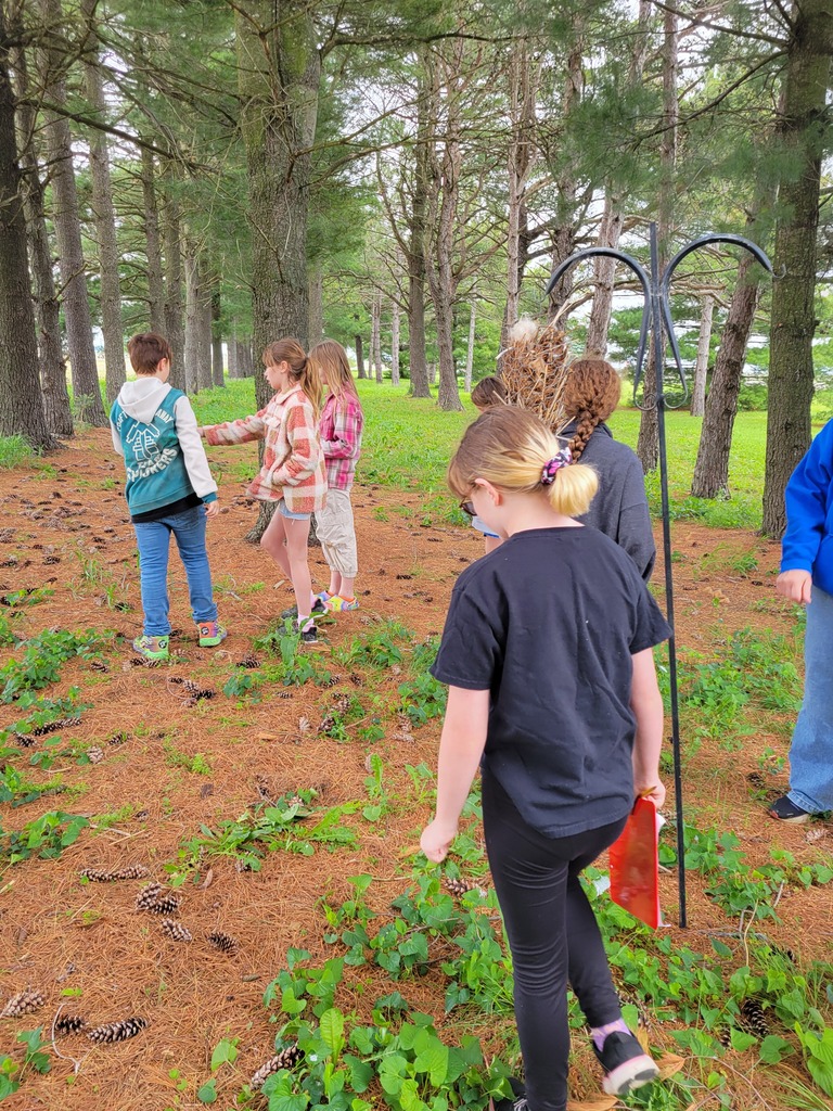 5th grade students on a prairie walk
