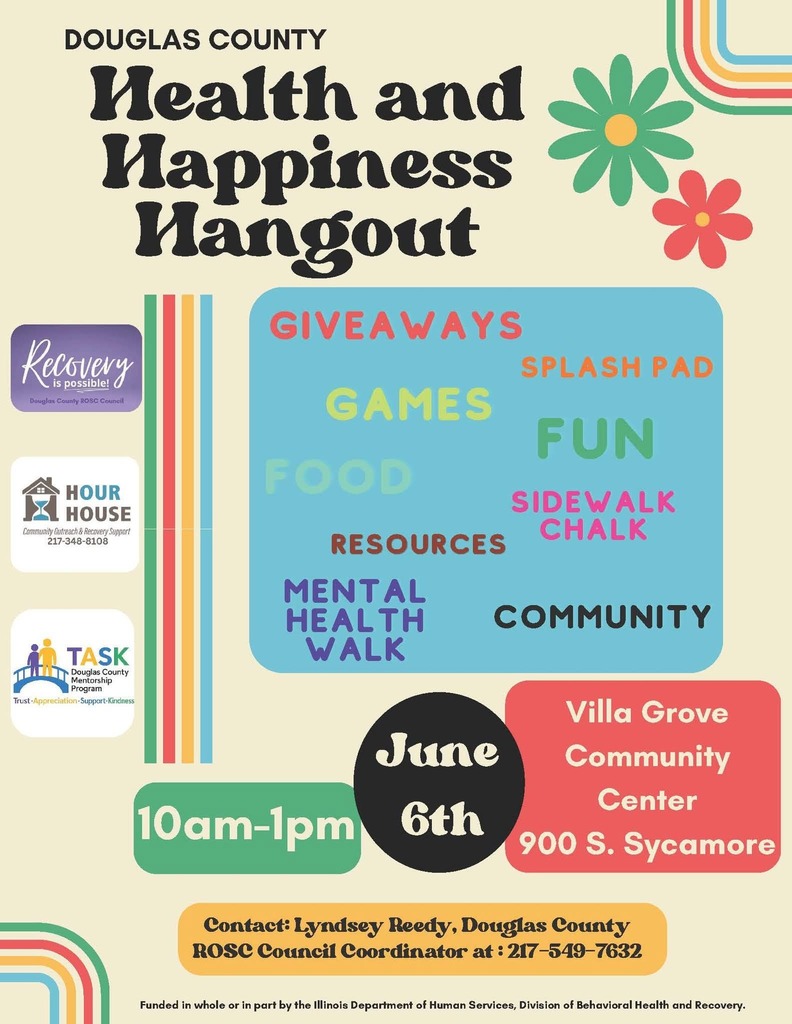 Health and happiness hangout in Villa Grove on June 6, 2026 from 10 am to 1 pm