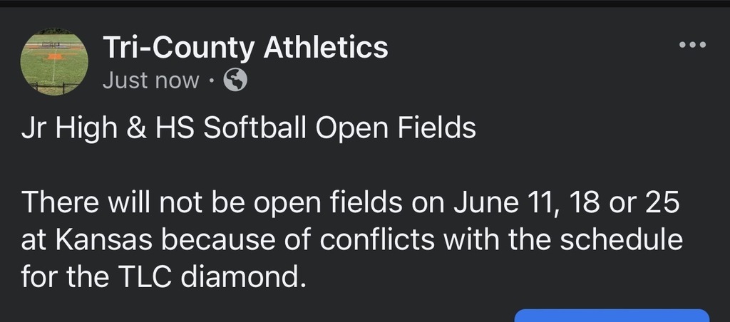 Softball open fields