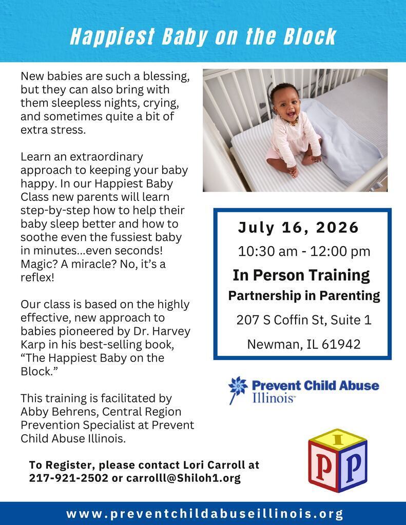 "Happiest Baby on the Block" training on July 16, 2026