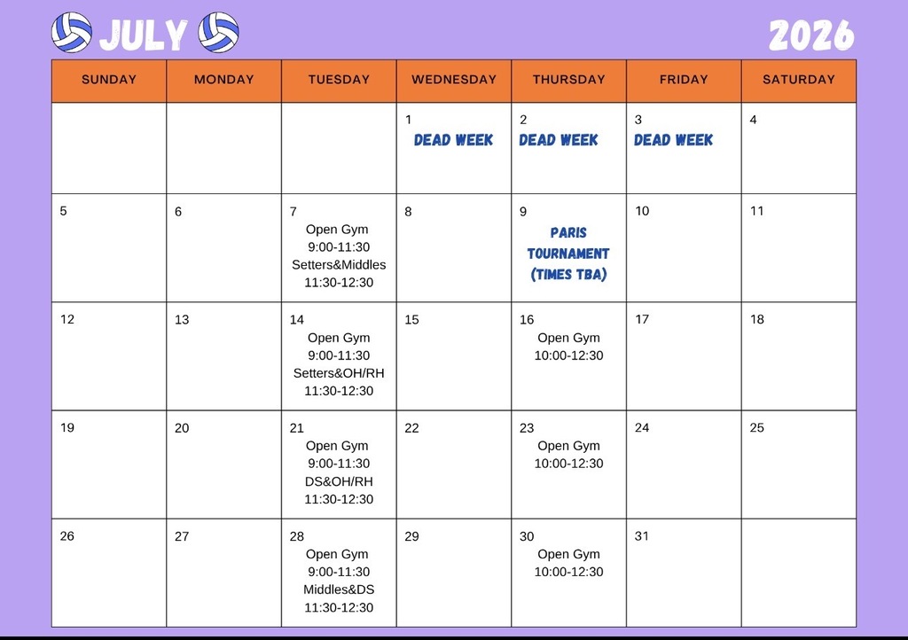 HS Volleyball Open Gyms