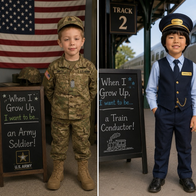 students dressed as their future career