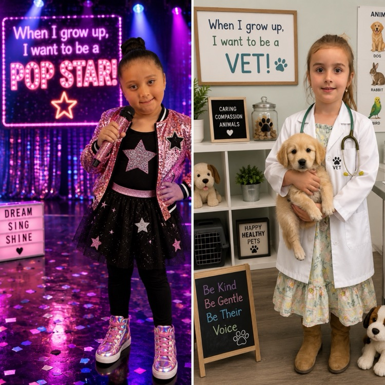 students dressed as their future career