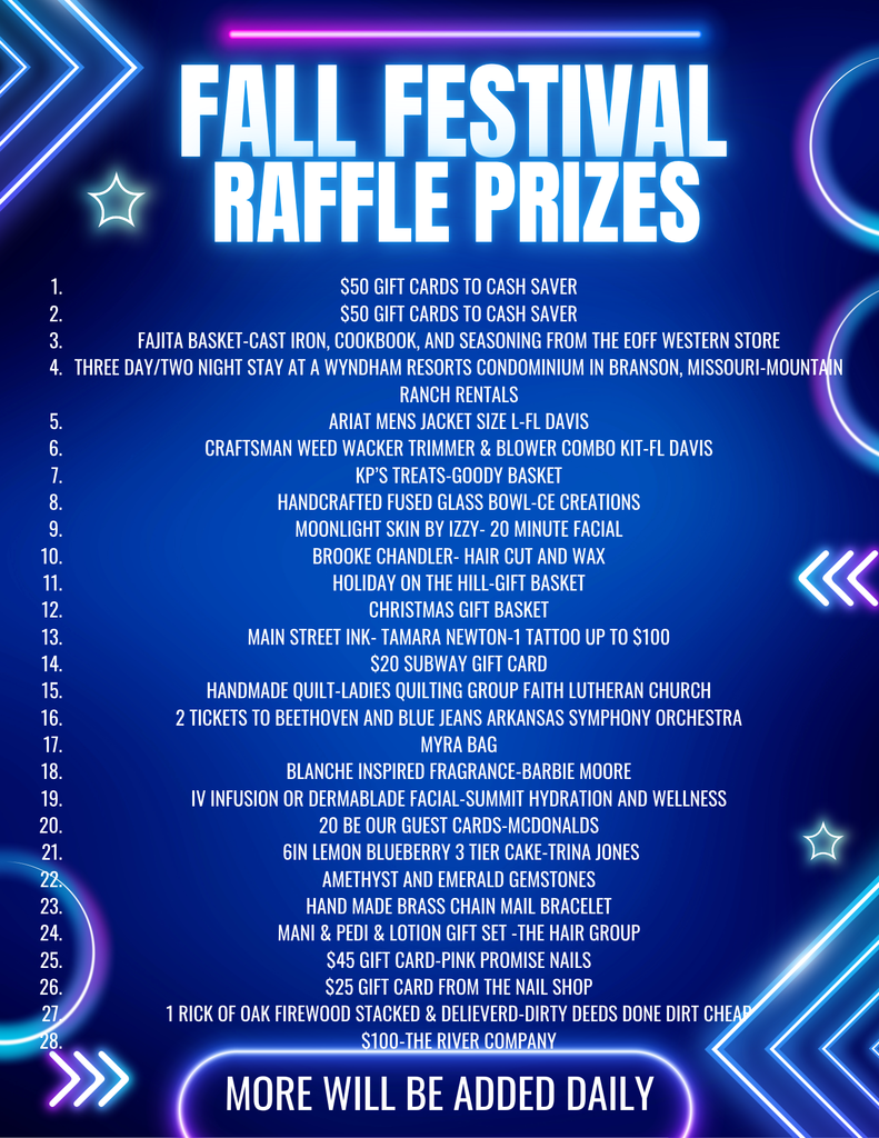 Fall festival prizes