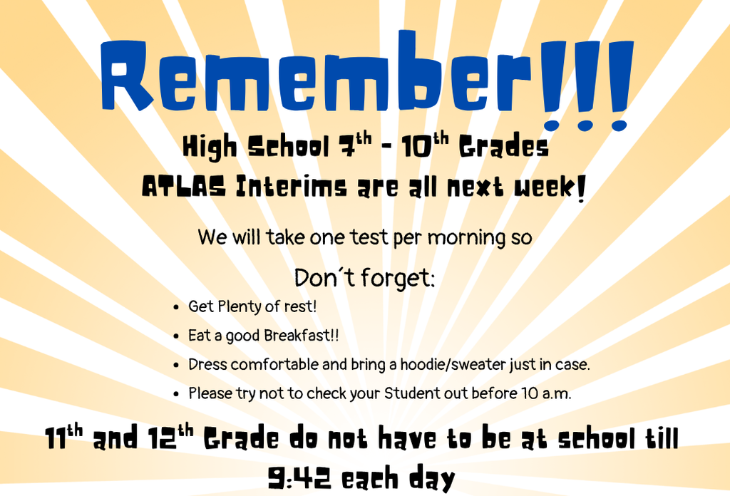 HS Fall Interims announcements