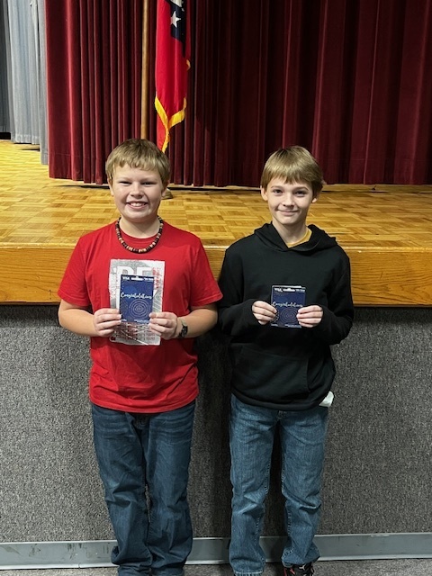 Veteran's DayAssembly 2025--Winners of the Patriot Pen Essay Competition--Dillon Christenson and Ethan Riggin