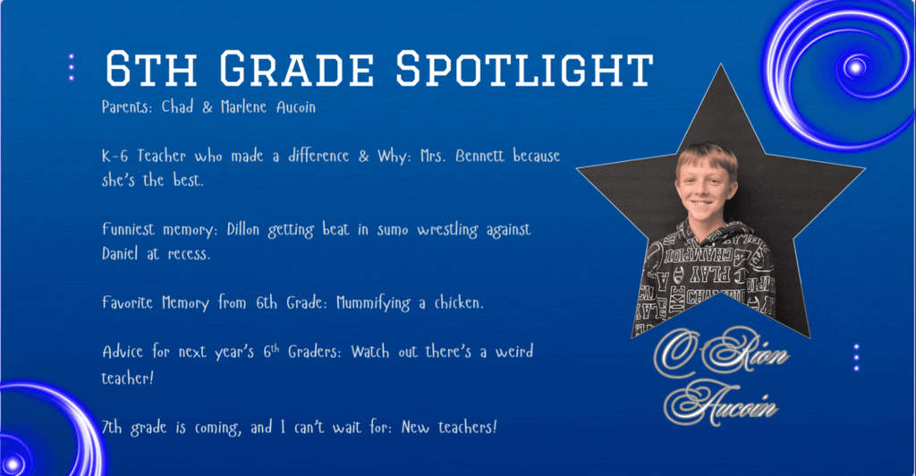 6th Grade spot lights