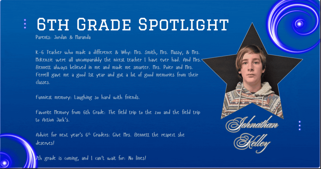 6th Grade spot lights