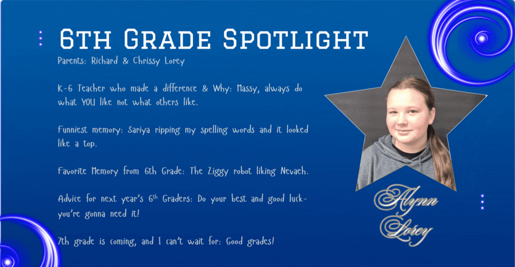 6th Grade spot lights