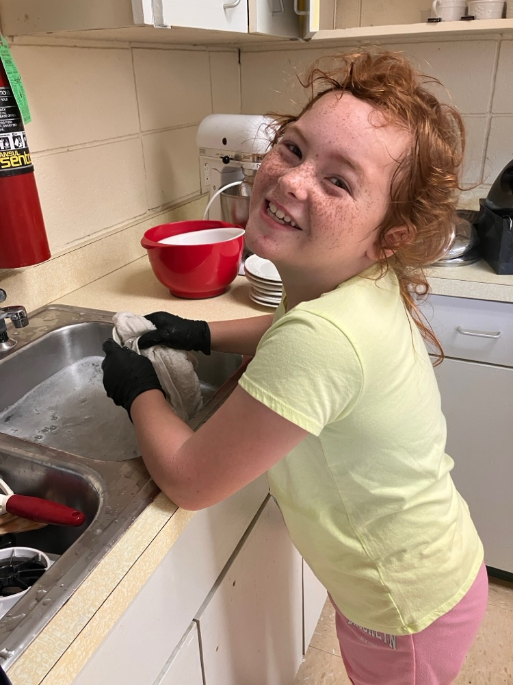 washing everything up!