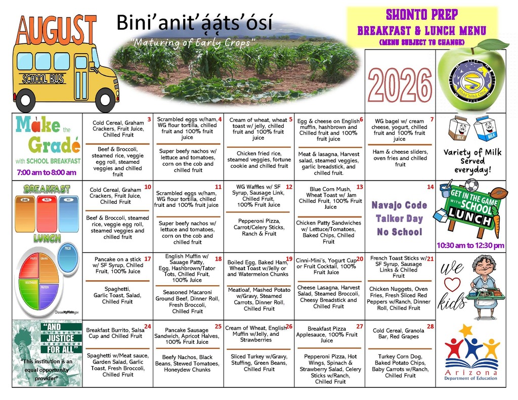 August Menu