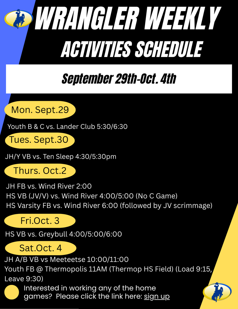 Homecoming Week Activities Schedule