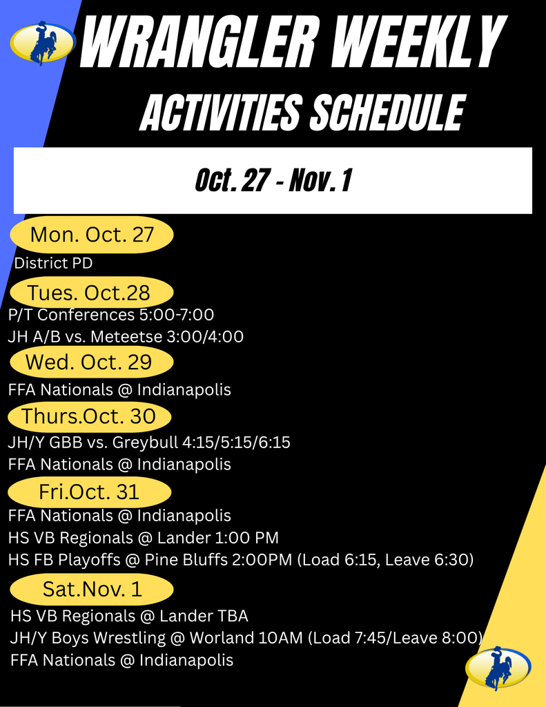 Weekly Activities Schedule