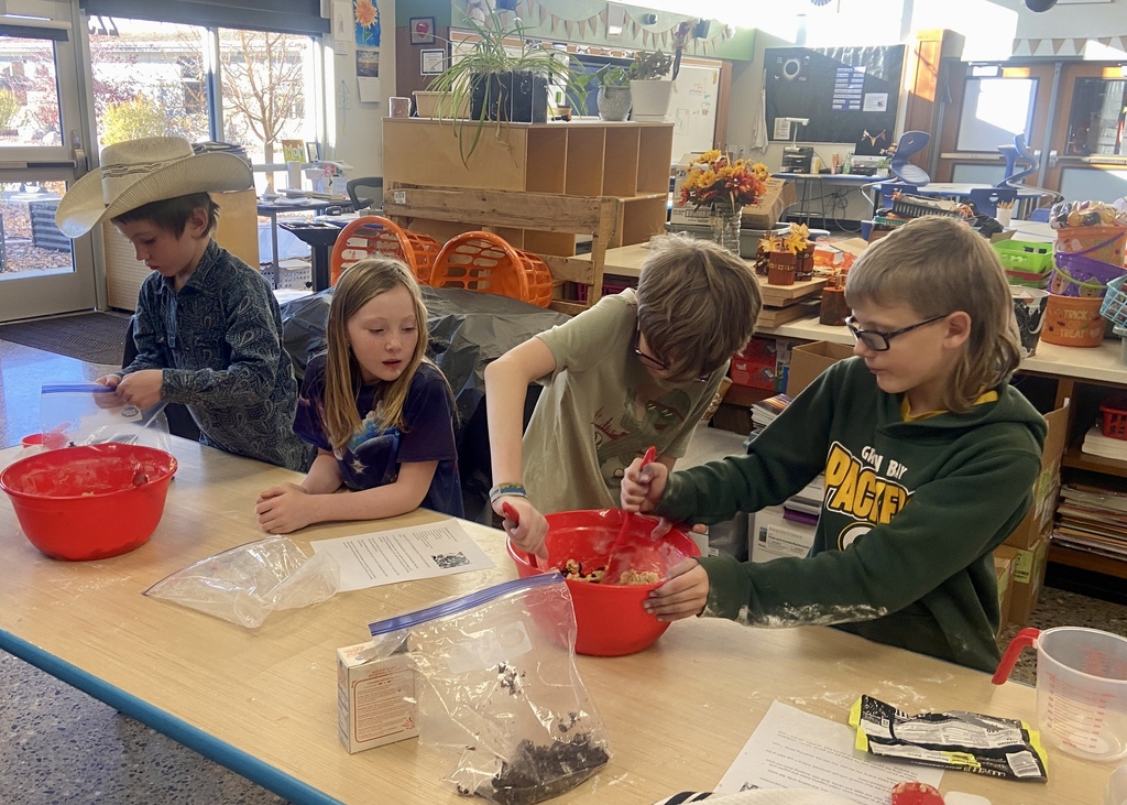 Students baking goodies for the Shoshoni Senior Center bake sale