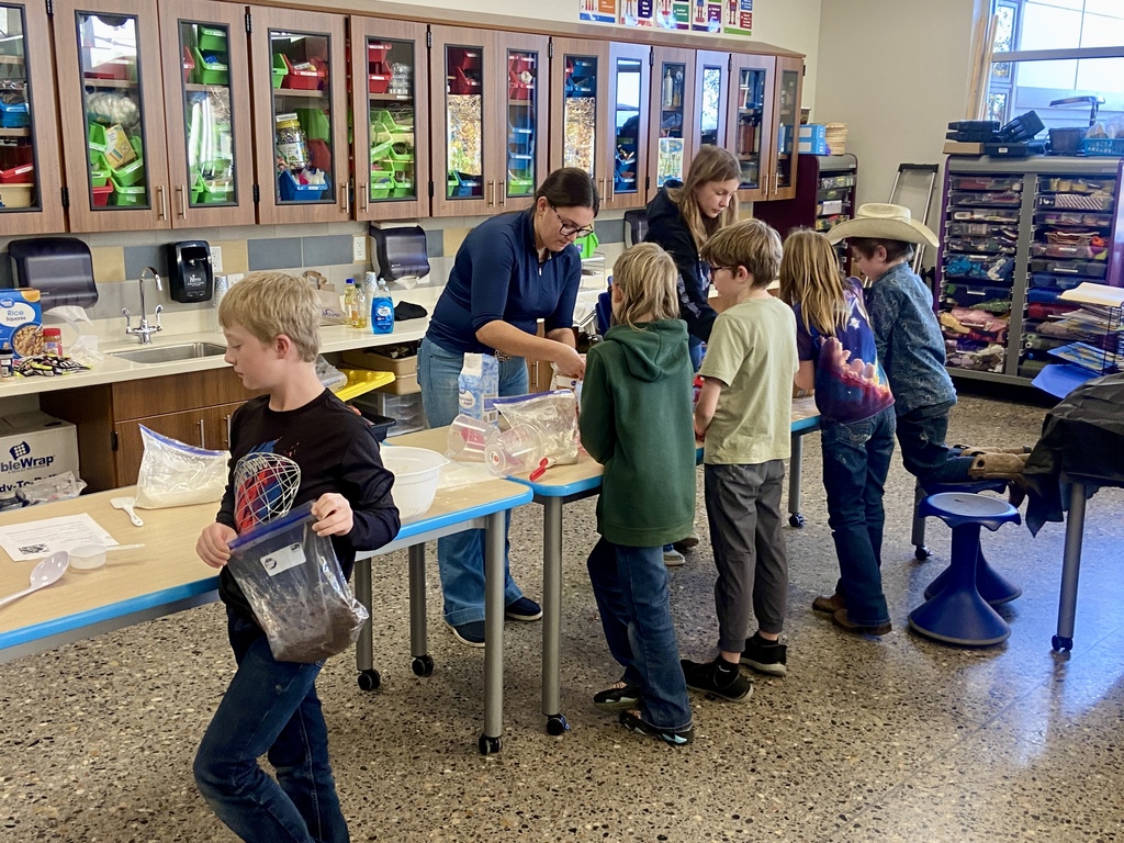 Students baking goodies for the Shoshoni Senior Center bake sale