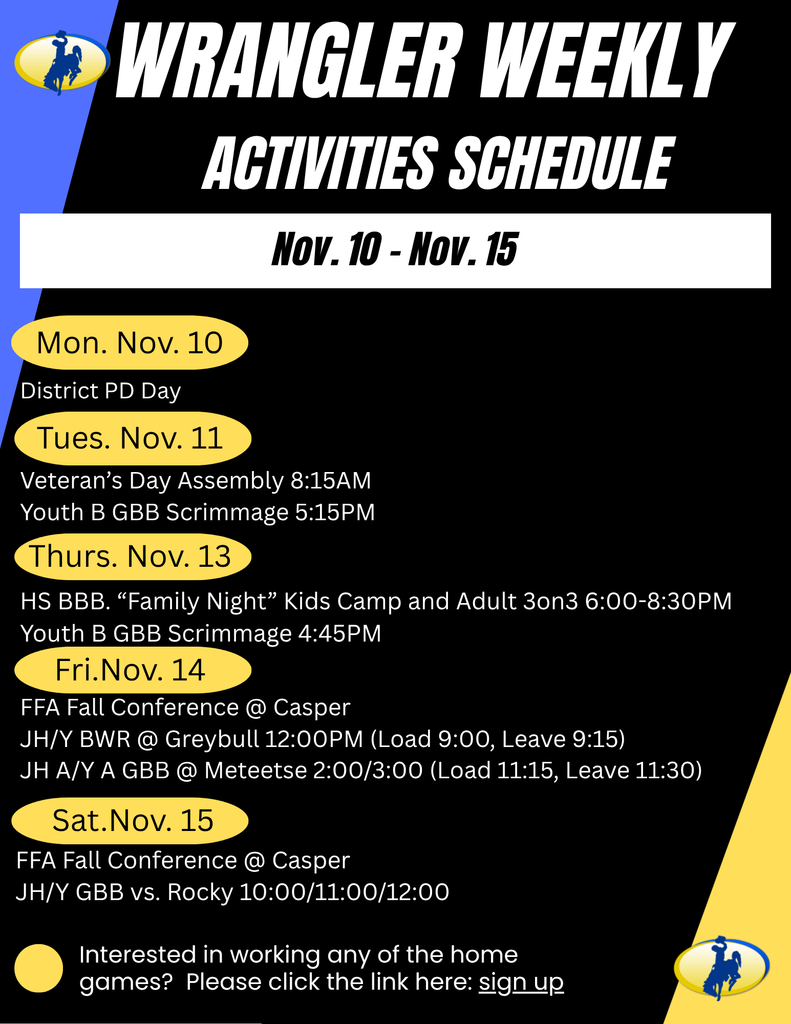 Weekly Activities Schedule