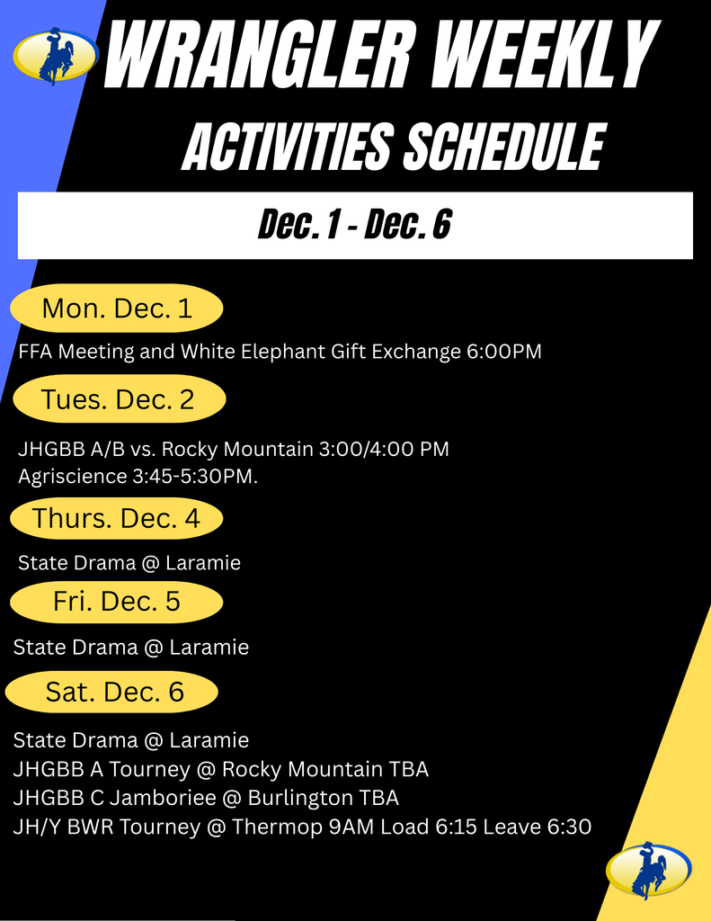 Weekly Activities Schedule