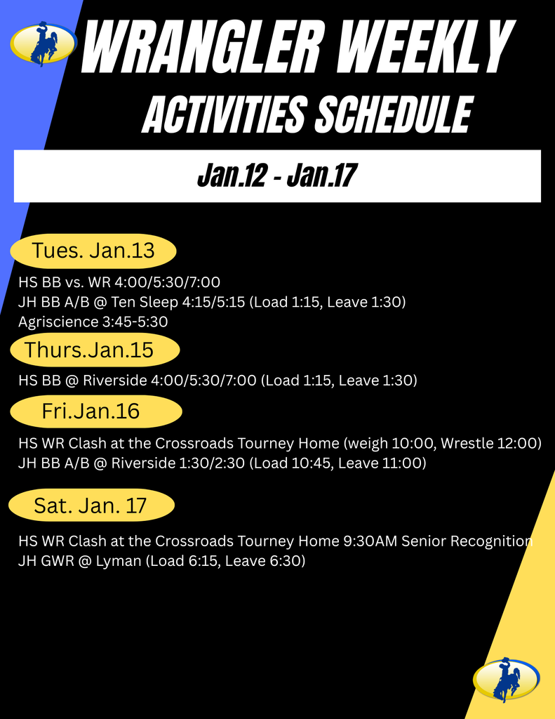 Weekly Activities Schedule