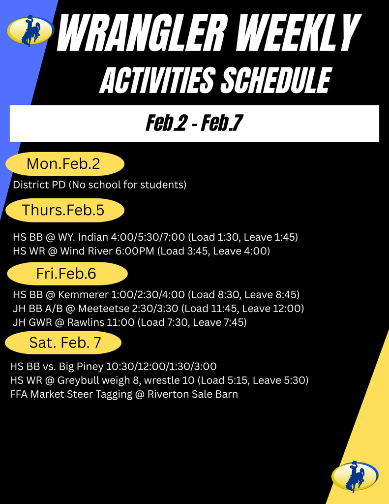 Weekly Activities Schedule