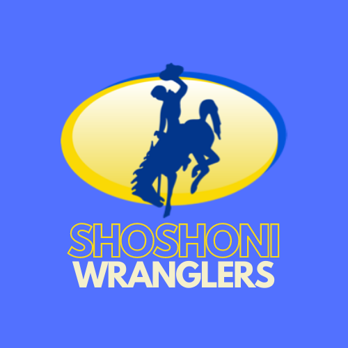 Shoshoni Wrangler logo with blue background