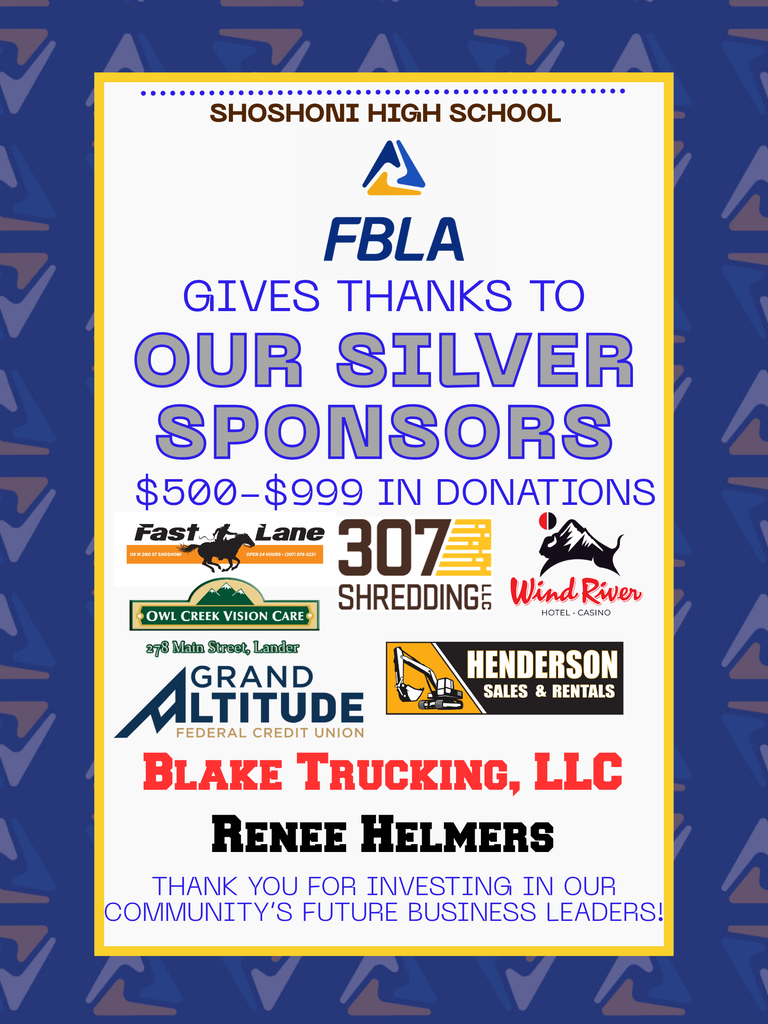 Gold, Silver, and Bronze Level FBLA Sponsors