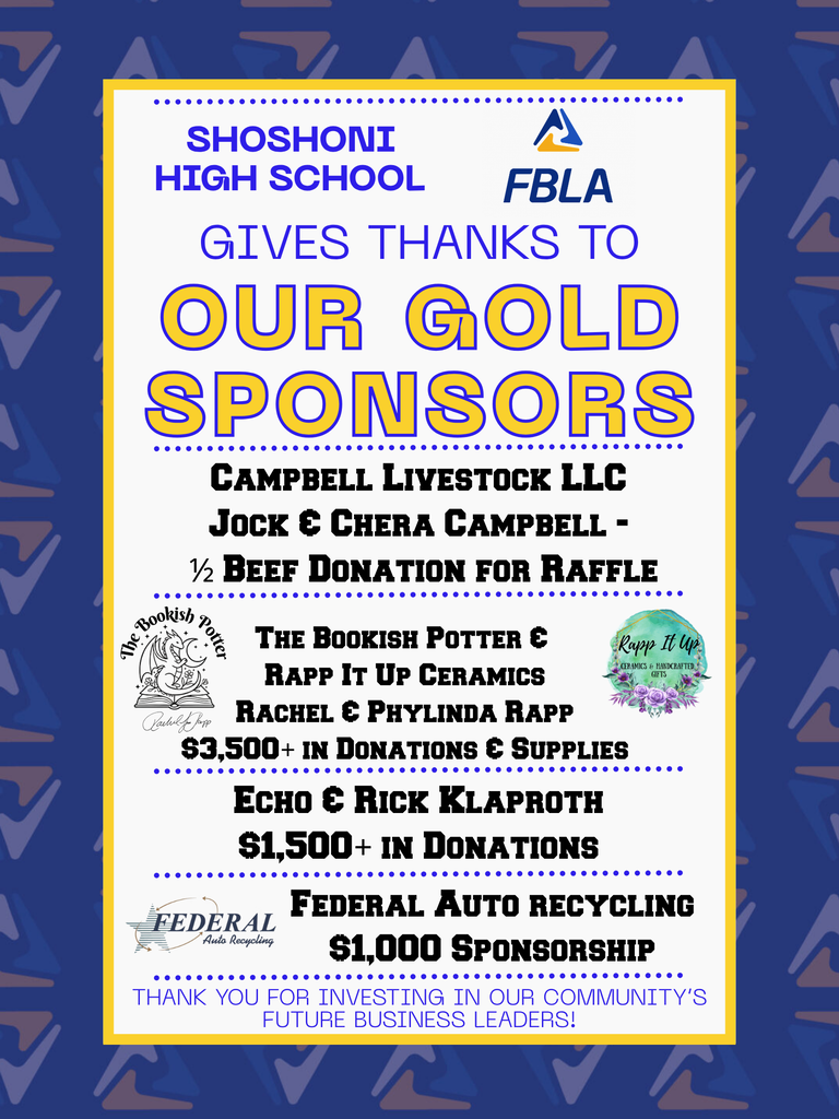 Gold, Silver, and Bronze Level FBLA Sponsors
