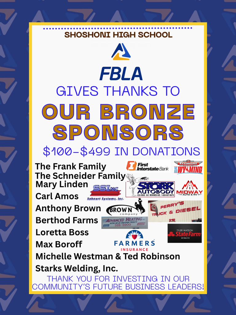 Gold, Silver, and Bronze Level FBLA Sponsors