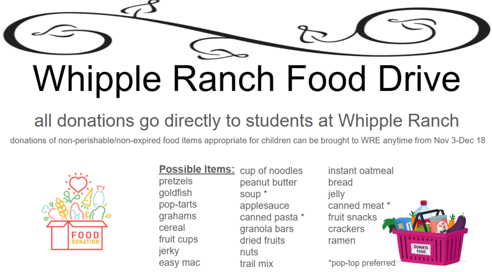 WRE Food Drive 11/3-12/18