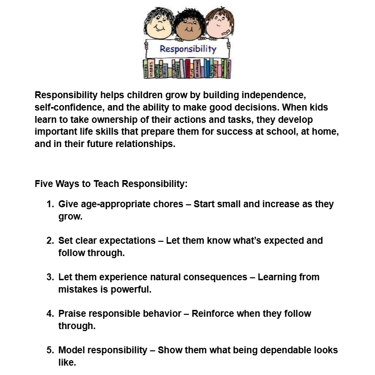 October Character Trait: Responsibility
