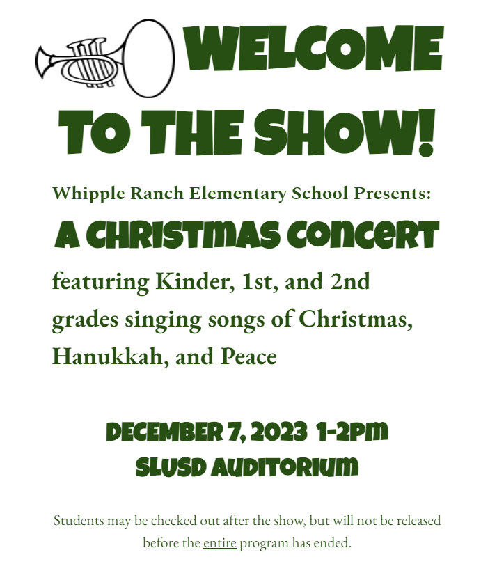 Christmas Program 2023 Whipple Ranch Elementary School