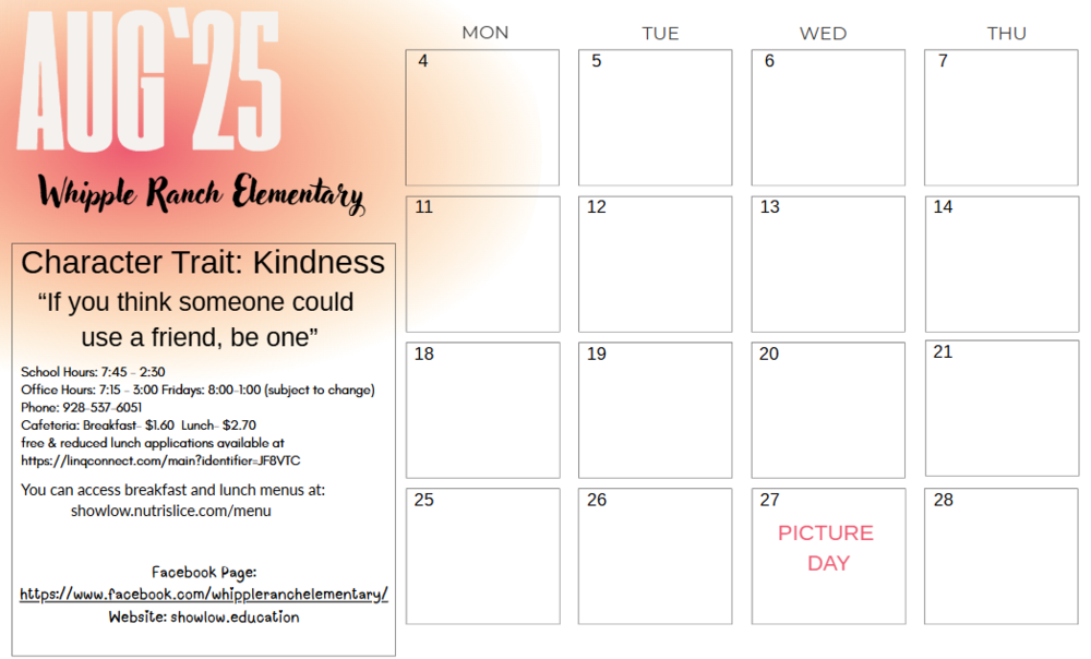 August Calendar