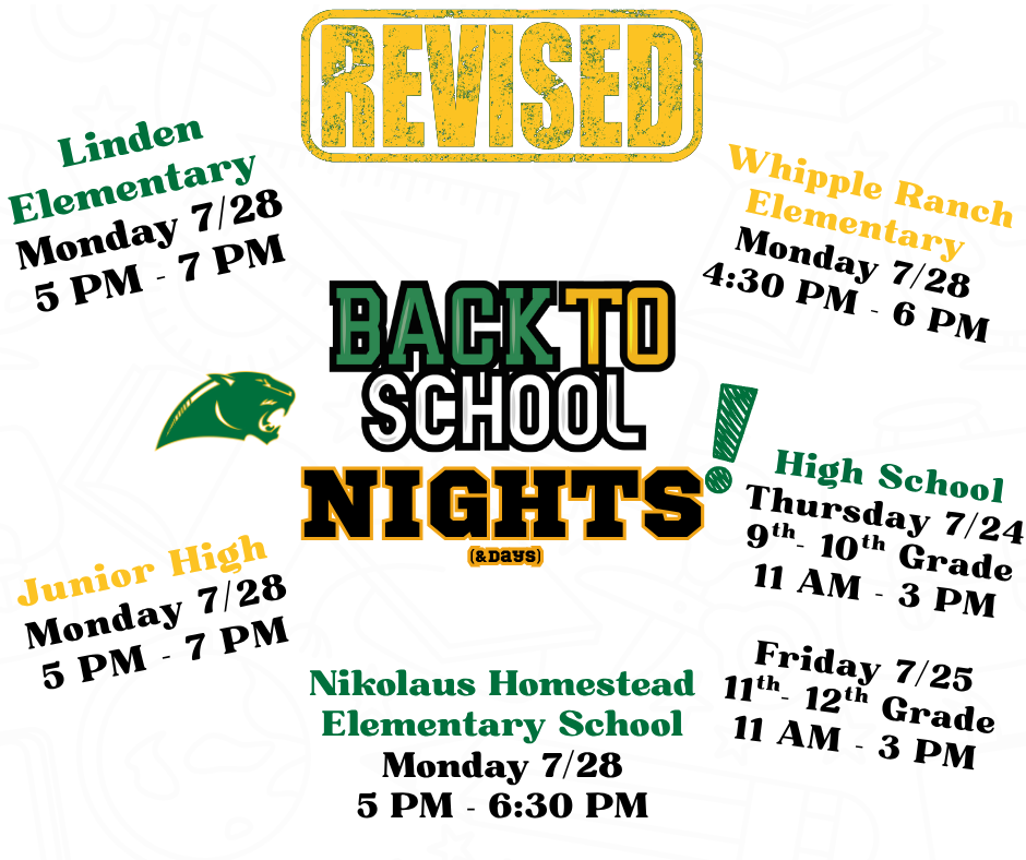 Revised Back to School Events
