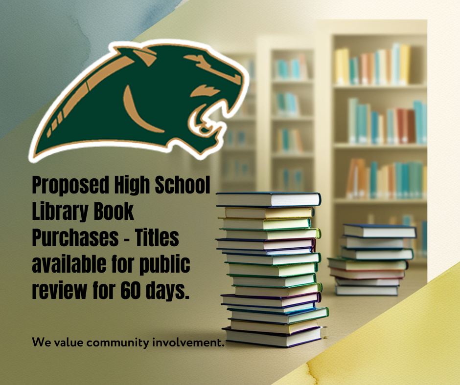 Facebook Post - 📚 Public Notice High School Library Book Purchases – New titles available for public review for 60 days