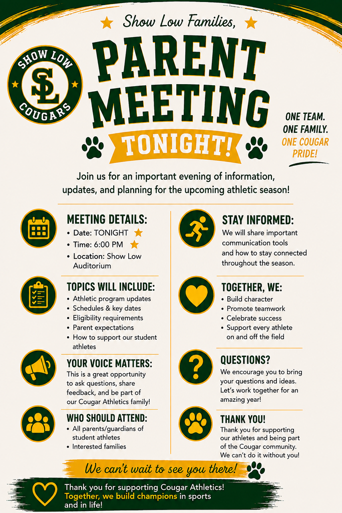 Athletic Parent Meeting Flyer
