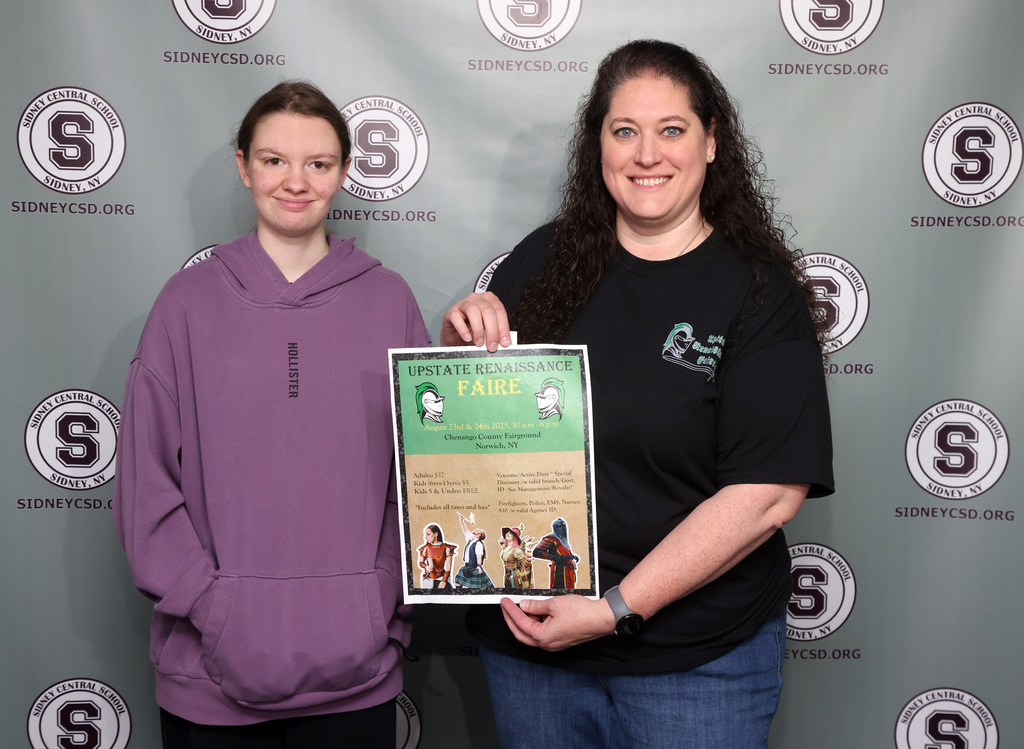 Student with poster