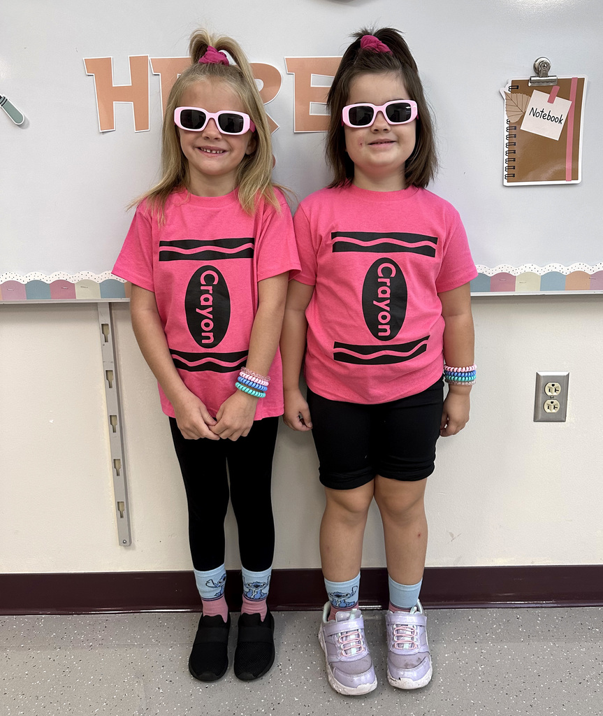 Students dressed as matching crayons