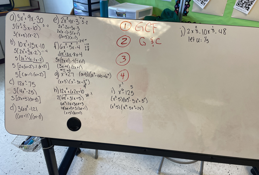 Some of the algebra problems in class